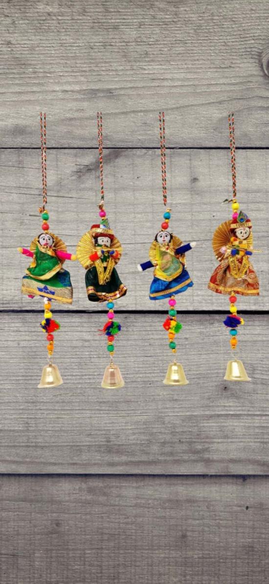 Radha Krishna Car Hanging Pair